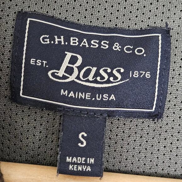 GH Bass & Co Mens Brown Henley Hooded Sweater Elbow Patches Y2K Size S - Picture 6 of 13